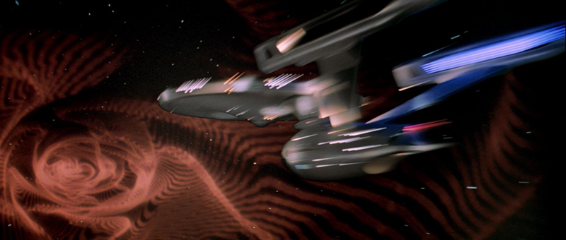 The Enterprise in a wormhole from Star Trek (Paramount)